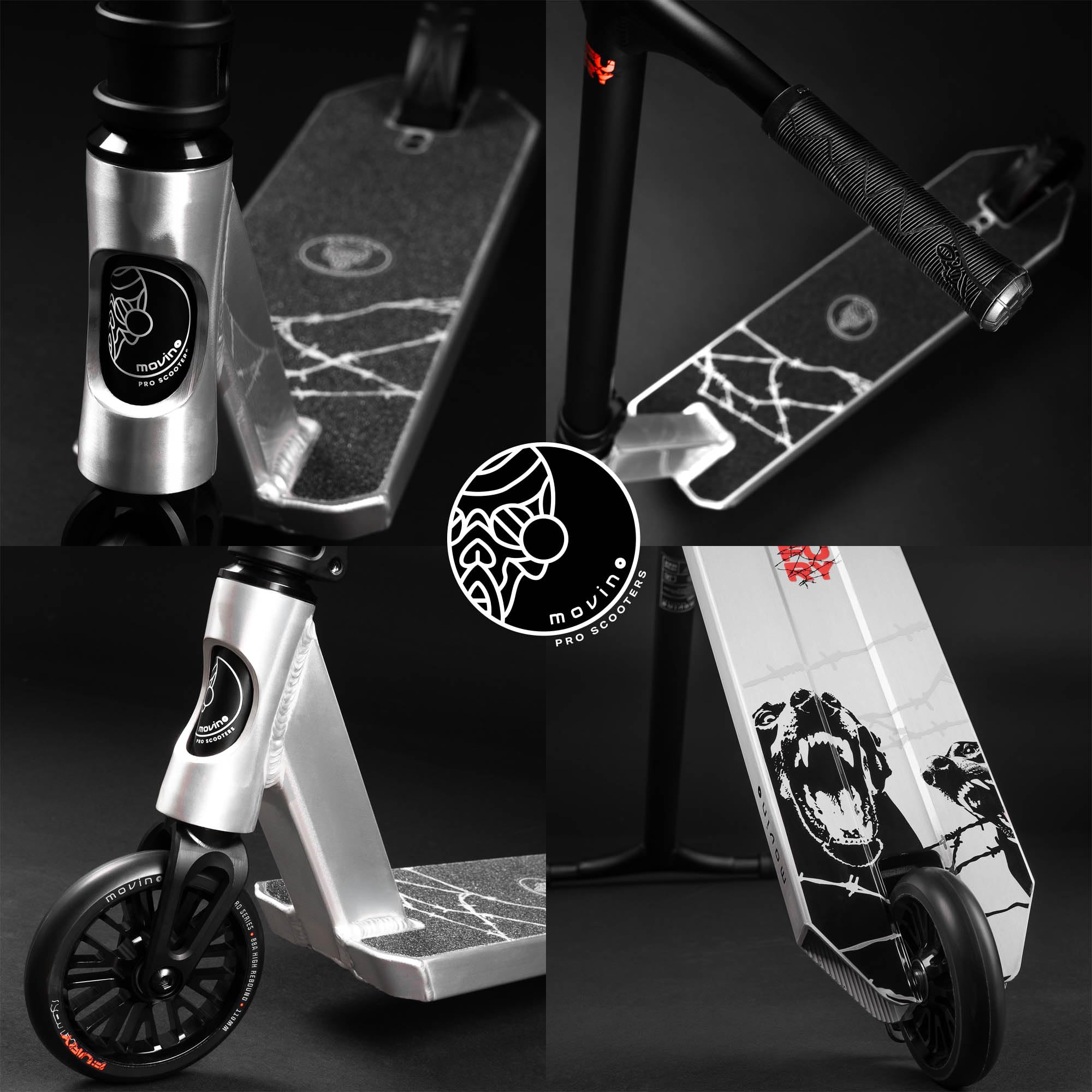 Movino Fury Patinete Freestyle para Niños, Raw, 3,1 kg, Ruedas 110 mm