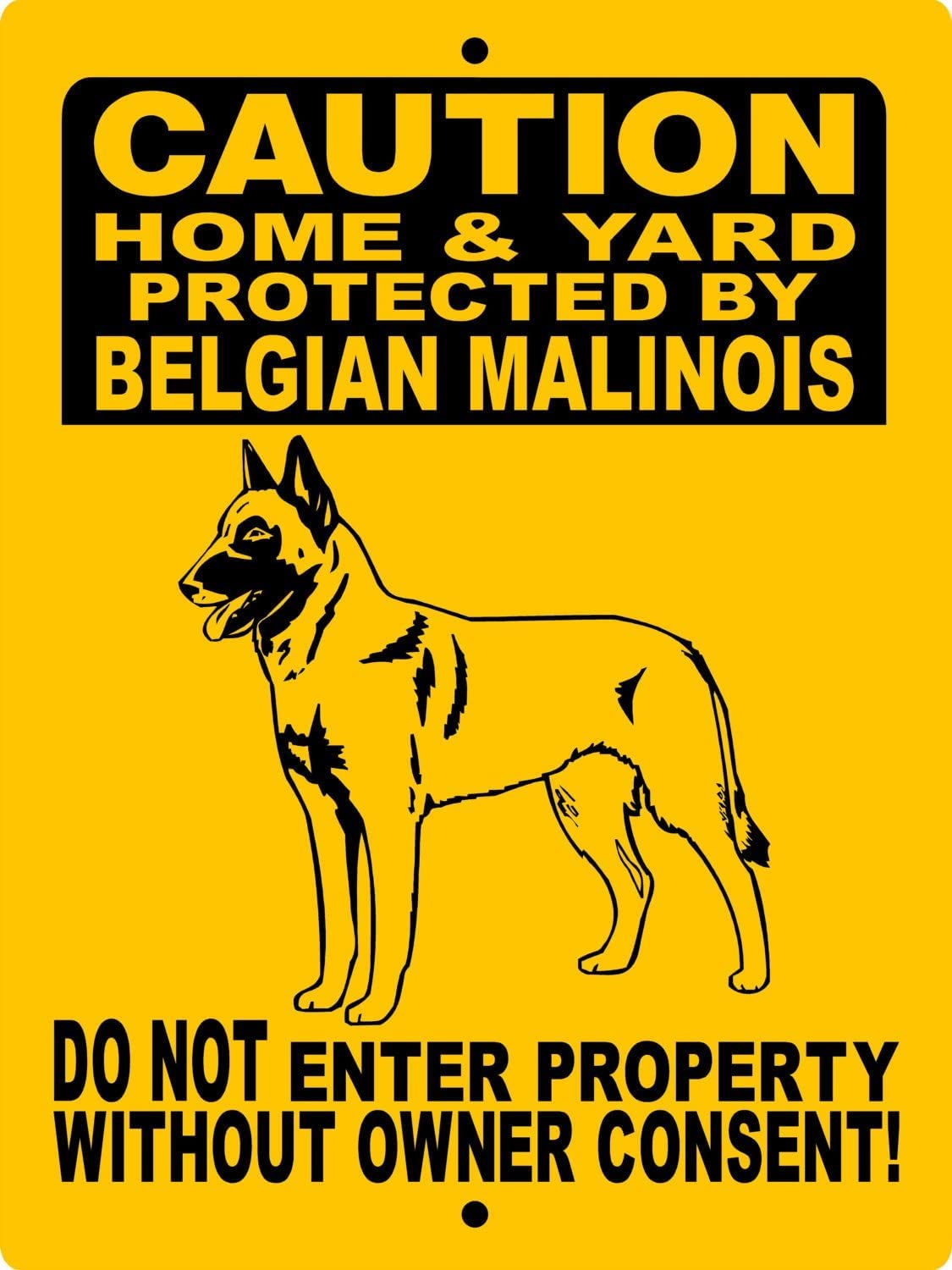 Yunking Belgian Malinois Logo Metal Tin Sign 8X12 Inch Indoor/Outdoor Wall Decoration Gift