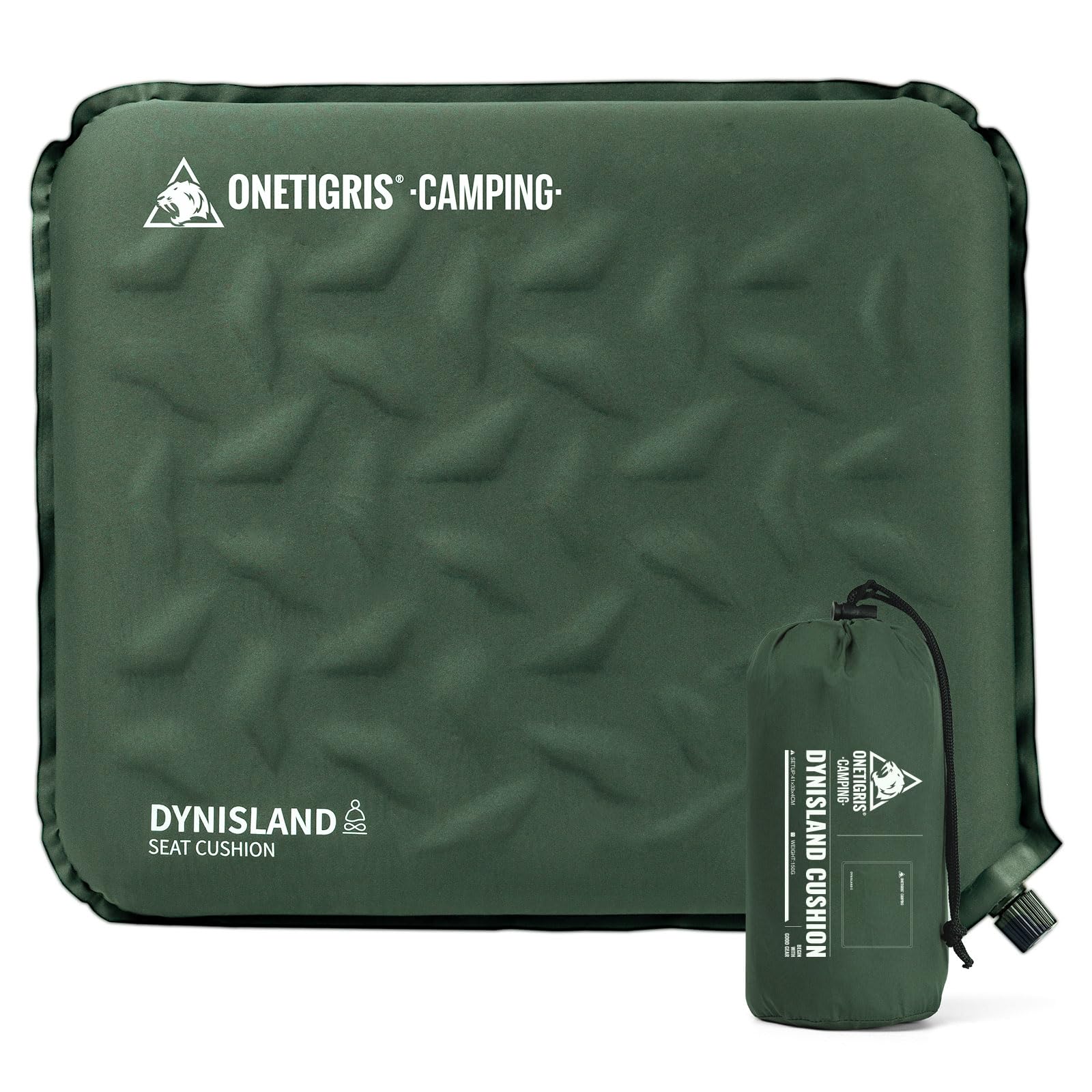 OneTigris Inflatable Seat Cushion,Ultra lightweight 150g,Waterproof Air Cushion,Portable Sit Mat Pad for Camping Hiking Travel Fishing Flying Backpacking,or at Concerts or Office (1pc-green)