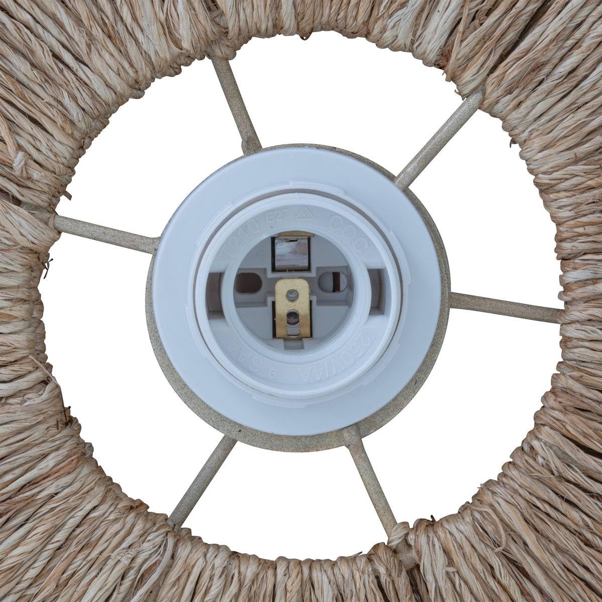 Atmosphera - Suspension Alara en Jute Tressé Beige D. 69,5 cm, Hauteur Réglable - Luminaire Style Bohème Pour Salon, Salle à Manger, Chambre