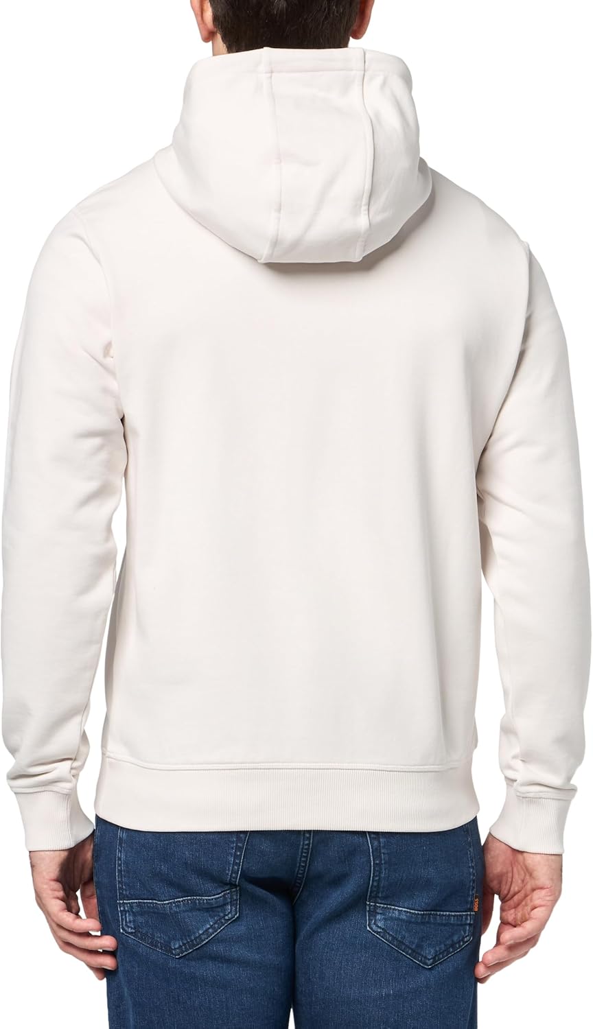 HUGO Men's Regular Fit Square Logo Hooded Jersey Sweatshirt