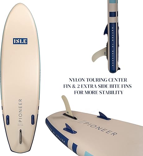 Miniatura 3 de ISLE Pioneer - Tabla de remo inflable y paquete de accesorios iSUP duradero ligero con postura ancha estable capacidad de 285 libras 10 pies 6
