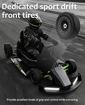 80/60-5 Front Wheel Fits Ninebot Gokart Pro/Pro 2, Replacement Tubeless Tire Assembly for Ninebot Gokart Series, Anti-Slip Durable High Grip