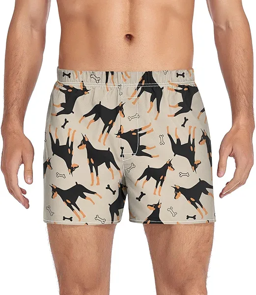 Dallonan Men's Boxer Shorts Men's Underwear Casual Boxer Breathable Briefs Blue Whales Sea Bubble Small