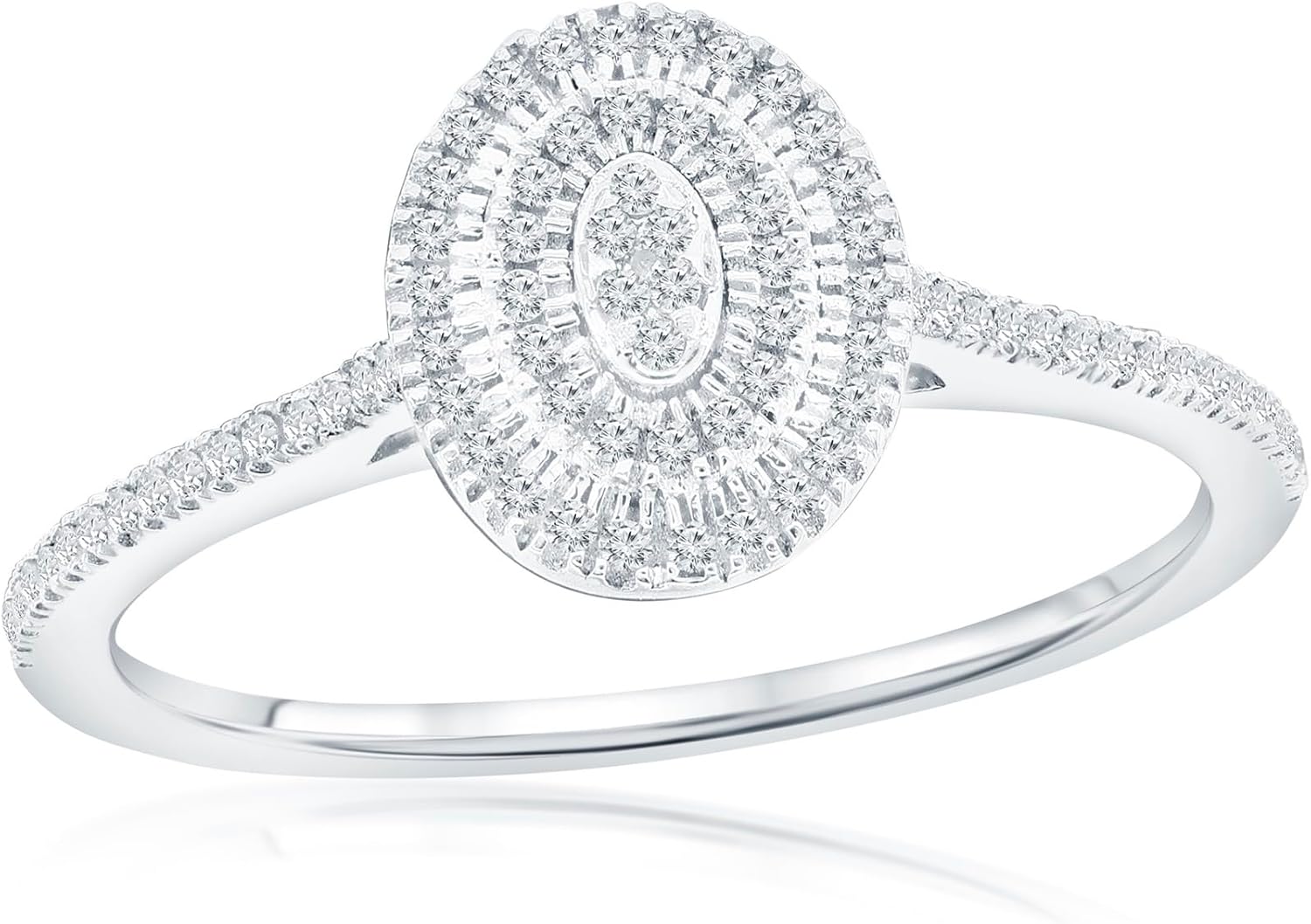 Beaux Bijoux Real Diamond Rings for Women in Sterling Silver - Engagement, Promise Anniversary, Genuine Fine Diamond Rings in Multiple Shapes and Styles