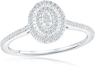 Beaux Bijoux Real Diamond Rings for Women in Sterling Silver - Engagement, Promise Anniversary, Genuine Fine Diamond Rings in Multiple Shapes and Styles