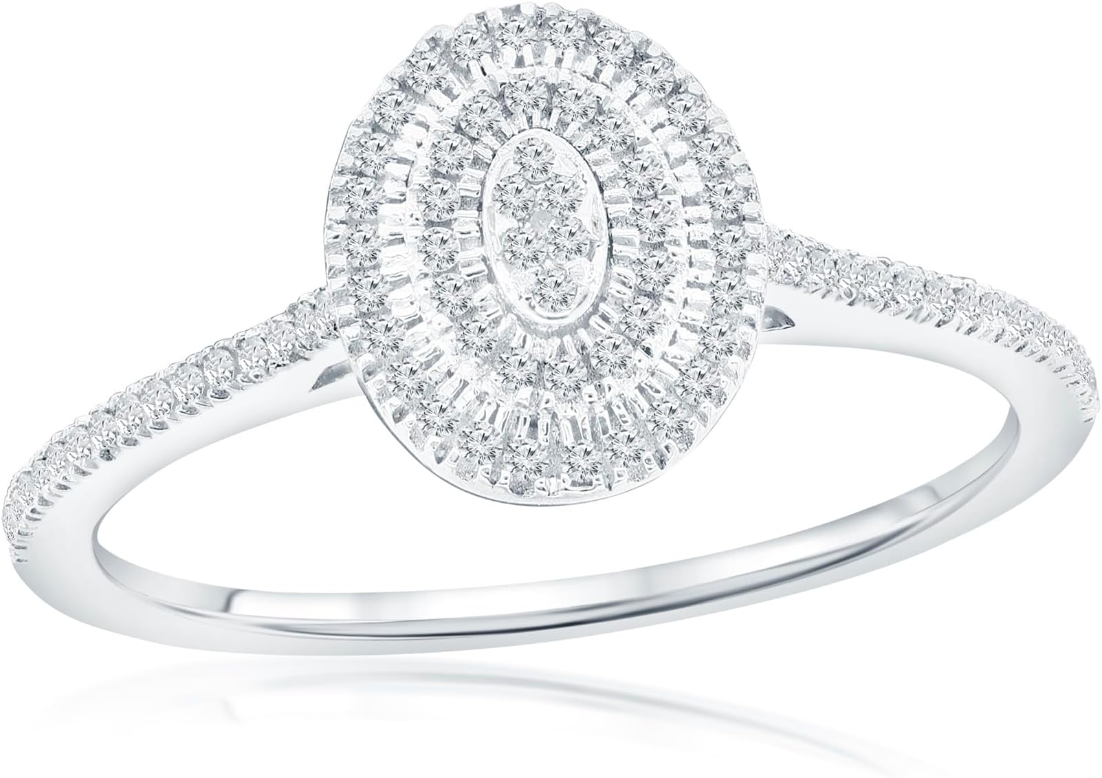 Beaux Bijoux Real Diamond Rings for Women in Sterling Silver - Engagement, Promise Anniversary, Genuine Fine Diamond Rings in Multiple Shapes and Styles