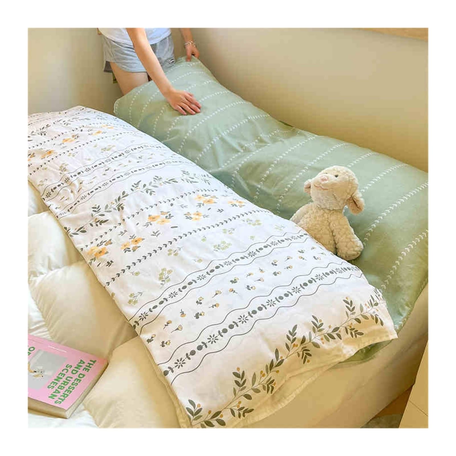 Saco de Dormir Ultraligero y Sábana de Viaje Ligera Individual Doble Ultra pequeña Saco Sábana Compacto de Algodón con Compartimiento de Almohada