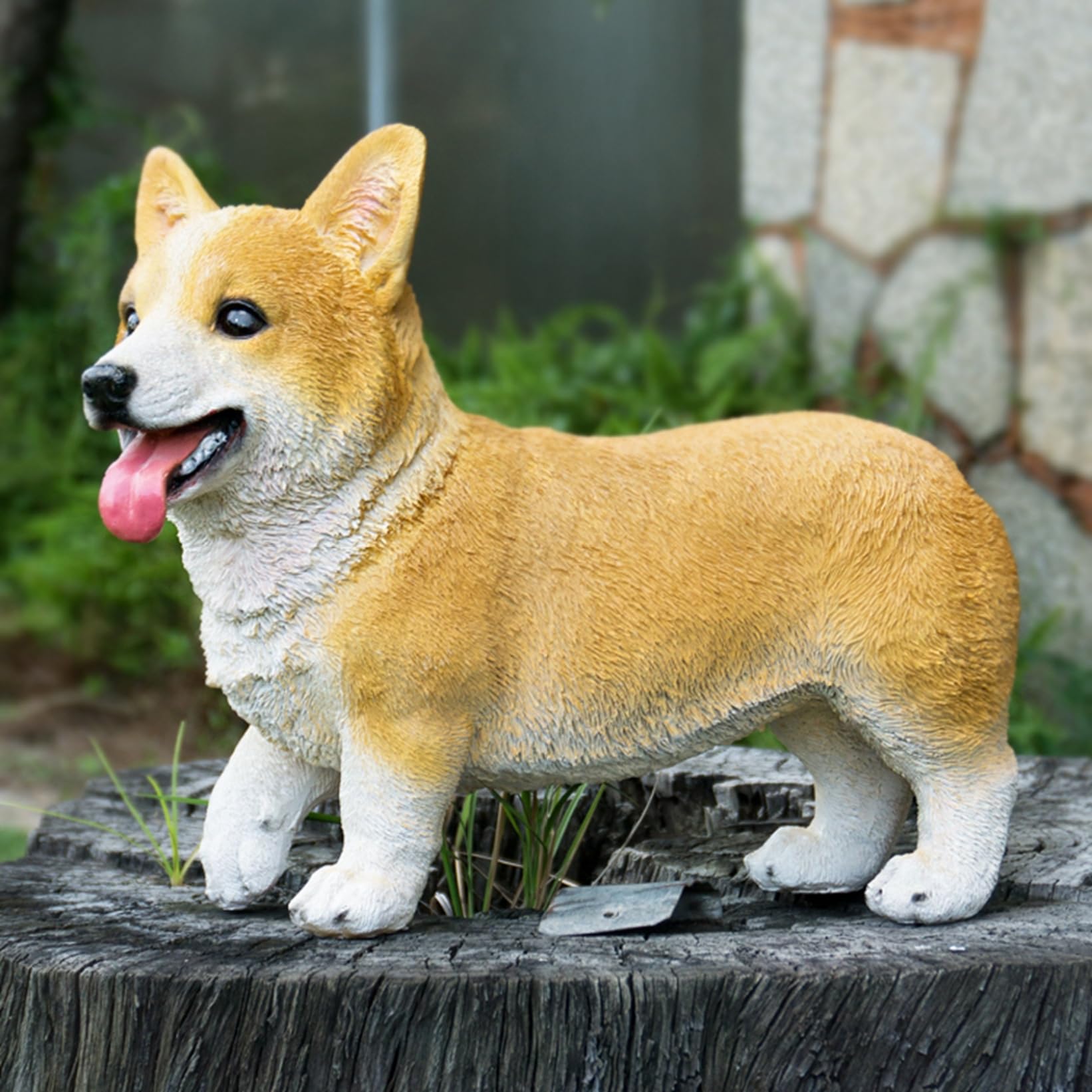 Amazon.co.jp: ガーデニング コーギー 犬 ガーデンオブジェ 室内外の