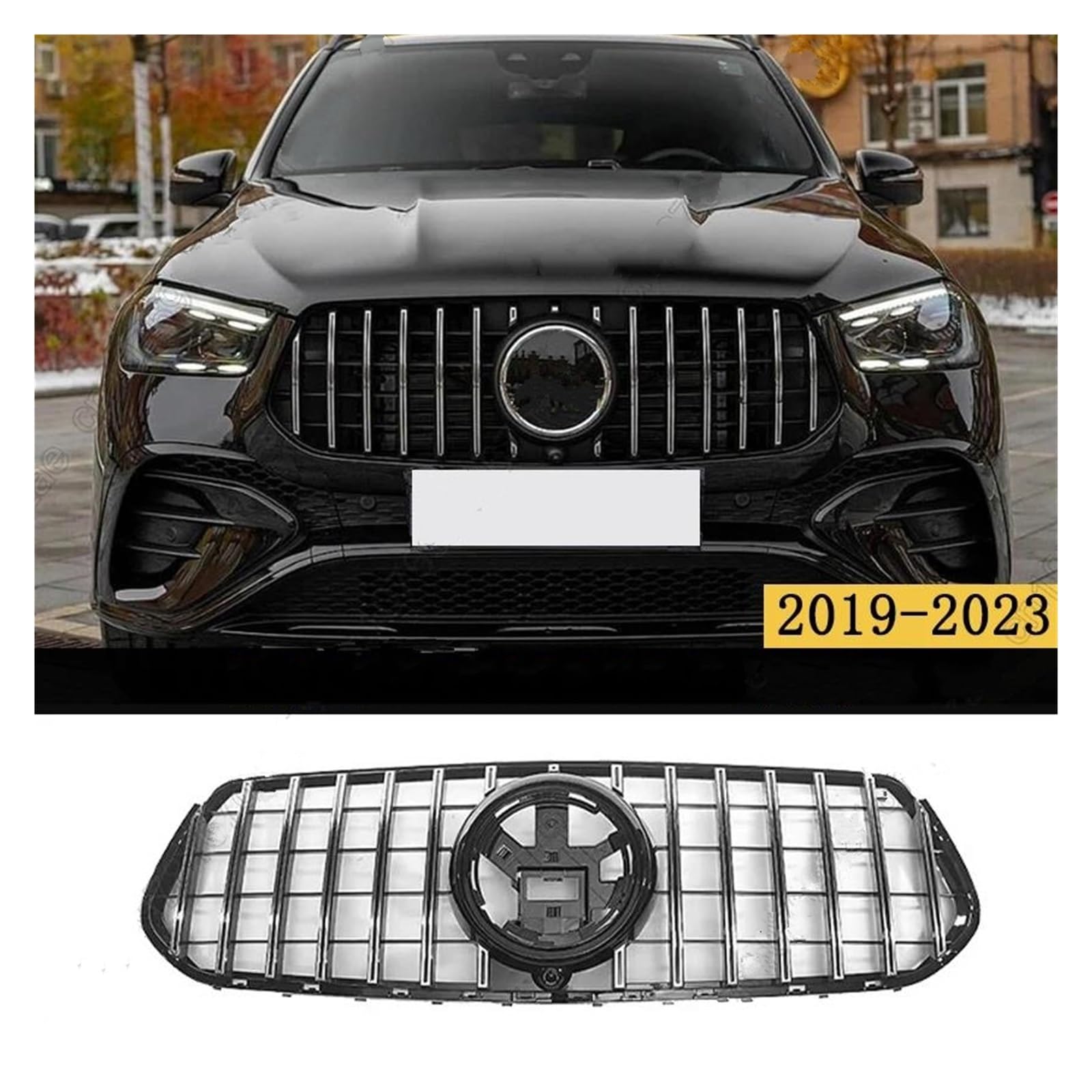 Griglia Anteriore Griglia Anteriore Stile GT Griglia Paraurti Griglia Per Mercedes Per Benz GLE C167 W167 Coupe Grill GLE300 350 400 450 2019-2023 Griglia Radiatore(Nero)