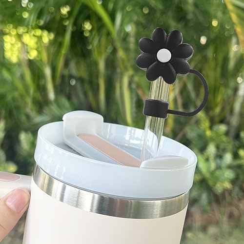 Miniatura 4 de Velaco 4 tapas de popote de silicona negras de 0.4 pulgadas0.394 in de diámetro, compatibles con vasos Stanley 20, de 30 y 40 onzas, para vaso