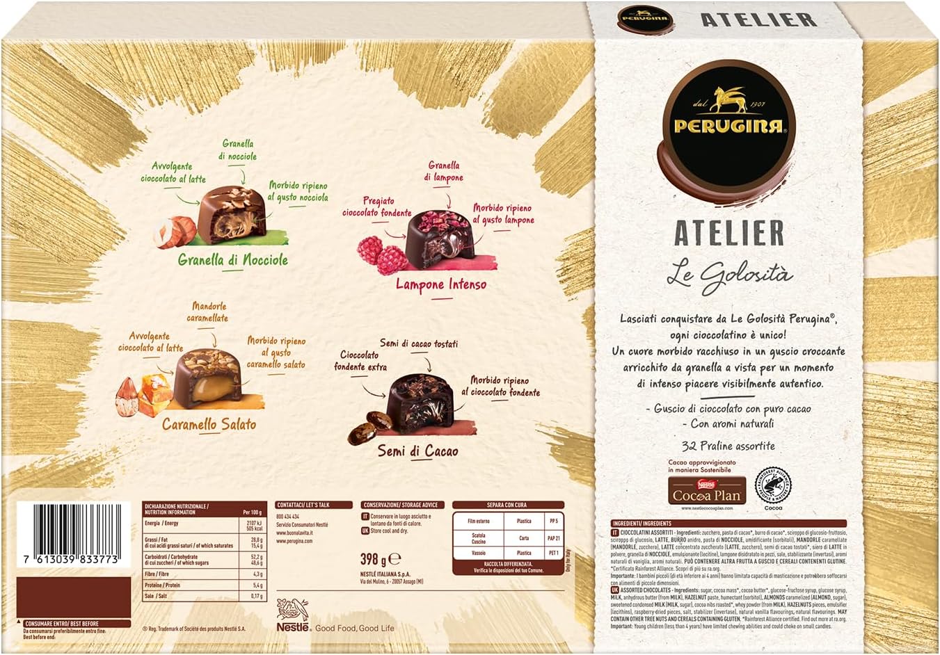 Perugina Atelier Le Golosità Cioccolatini Assortiti al Latte e Fondente Regalo, 398g - Immagine 2