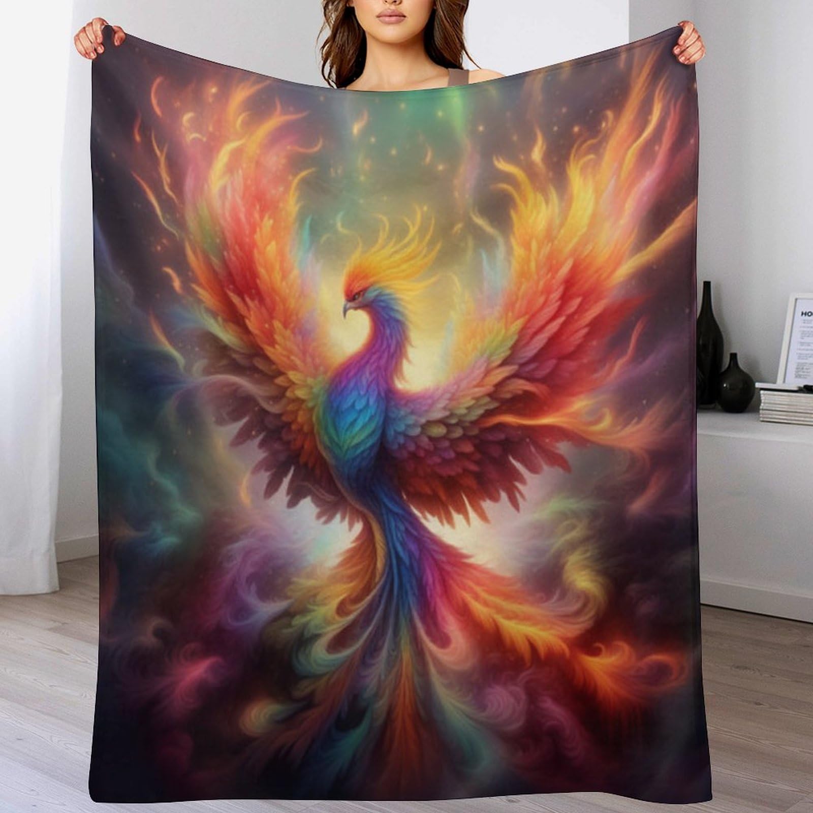 Couverture polaire flannel légère et couvre-lit phénix 3D doux