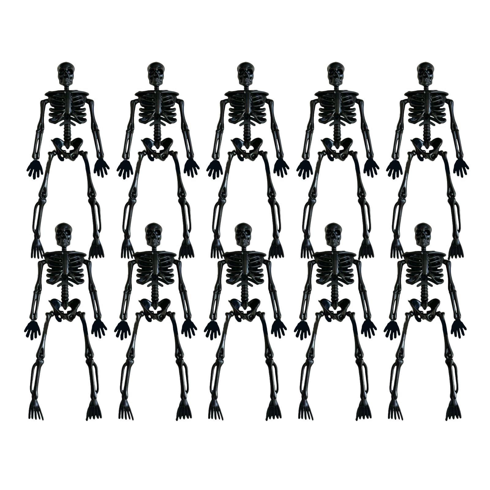 Jazuaiao Black Of 10 Halloween Skeleton Decorations Halloween Skeleton Figures For Eerie Home Decors And Party Accessories Bone Decors