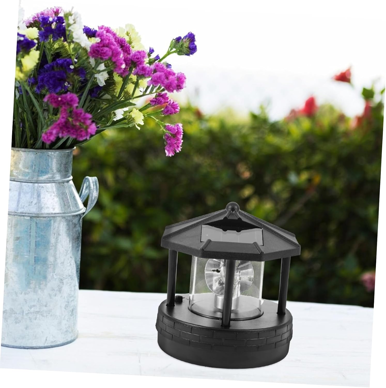 Solar Powered Rotating Lighthouse Light for Garden Decor LED Landscape Lamp Outdoor Solar Lighthouse Rotating Beacon for Lawn Decoration