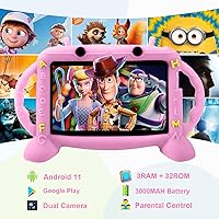 Vista 2 de MengDash Tableta para niños, tableta de 7 pulgadas para niños de 2 a 10 años, tableta de aprendizaje educativo Android 11, 3 GB de RAM+32 GB