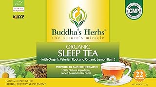 Sponsored Ad - Buddha's Herbs Organic Sleep and Relaxation tea, Infused with Valerian Root, Lemon Balm, and Chamomile, No ...