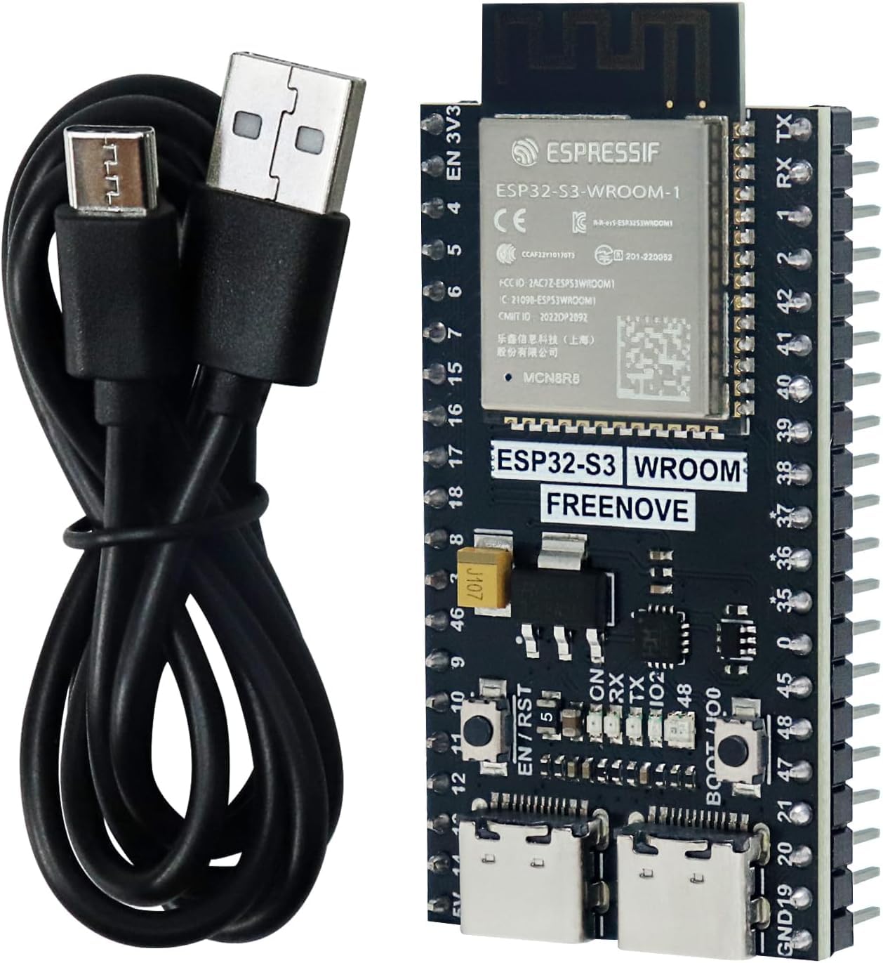 ESP32-S3 Development Board with Dual-Core 240MHz Processor 8MB Flash 8MB PSRAM WiFi Bluetooth 5 LE Type-C USB Compatible with MicroPython and C for Rduino Projects and IoT Applications