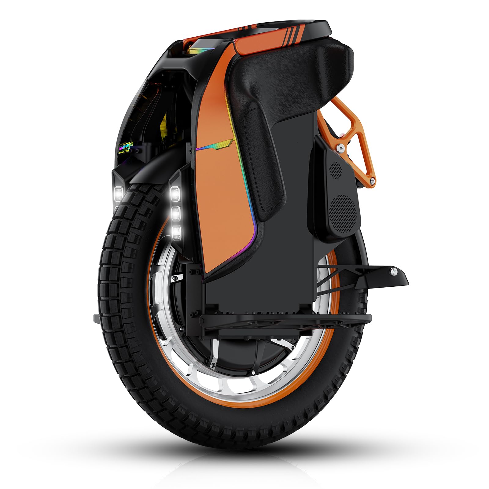 KINGSONG KS-S19 Ciclomotore elettrico, adulto, nero e arancione, motore 3500W, autonomia fino a 150km, 25km/h limitati, pneumatico gonfiabile da 18", altoparlante e Bluetooth