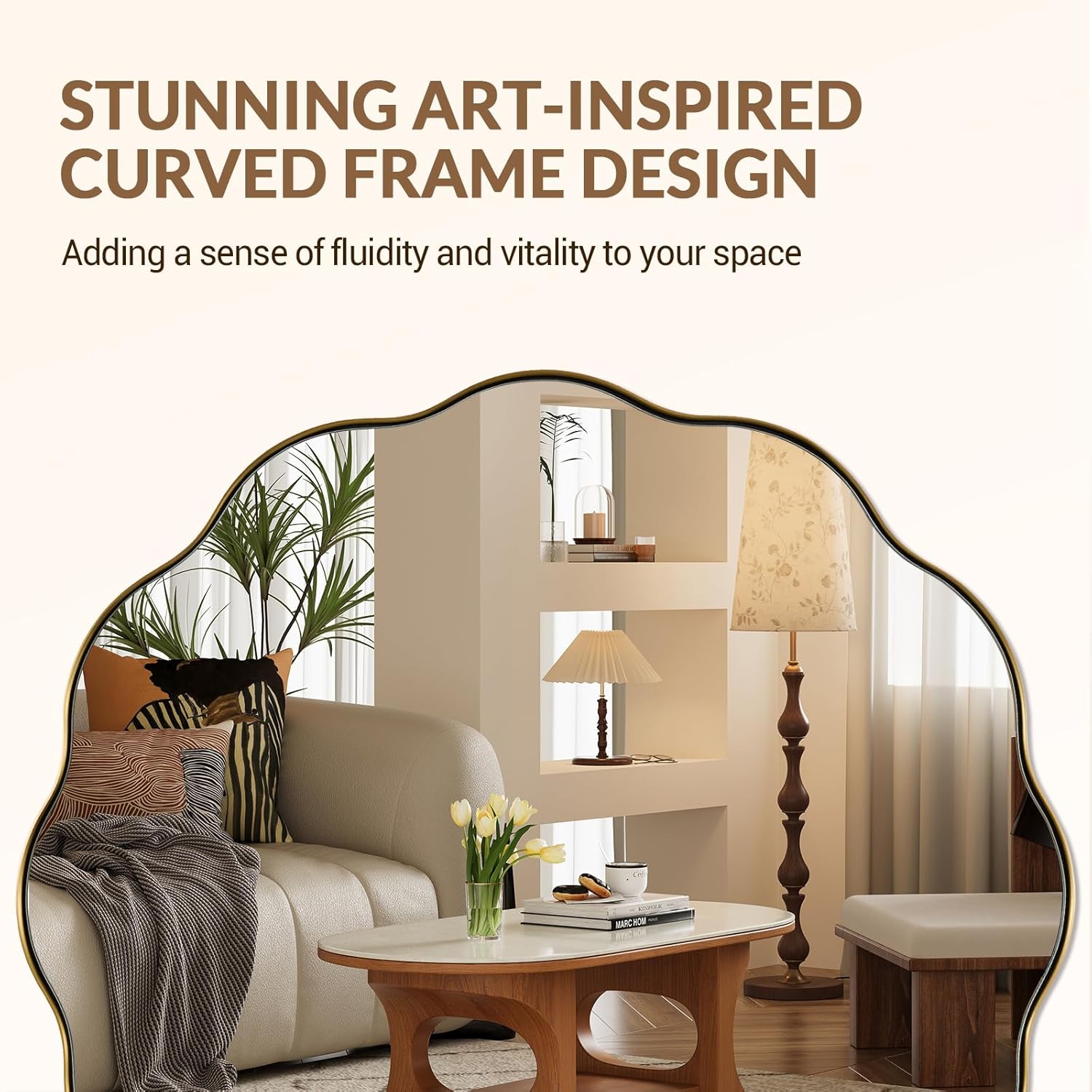 ANDY STAR Brushed Gold Round Wall Mirror 30 Inch, Brass Round Bathroom Mirrors for Over Sink, Anti-Rust Brass Circle Mirror for Bathroom, Entryway