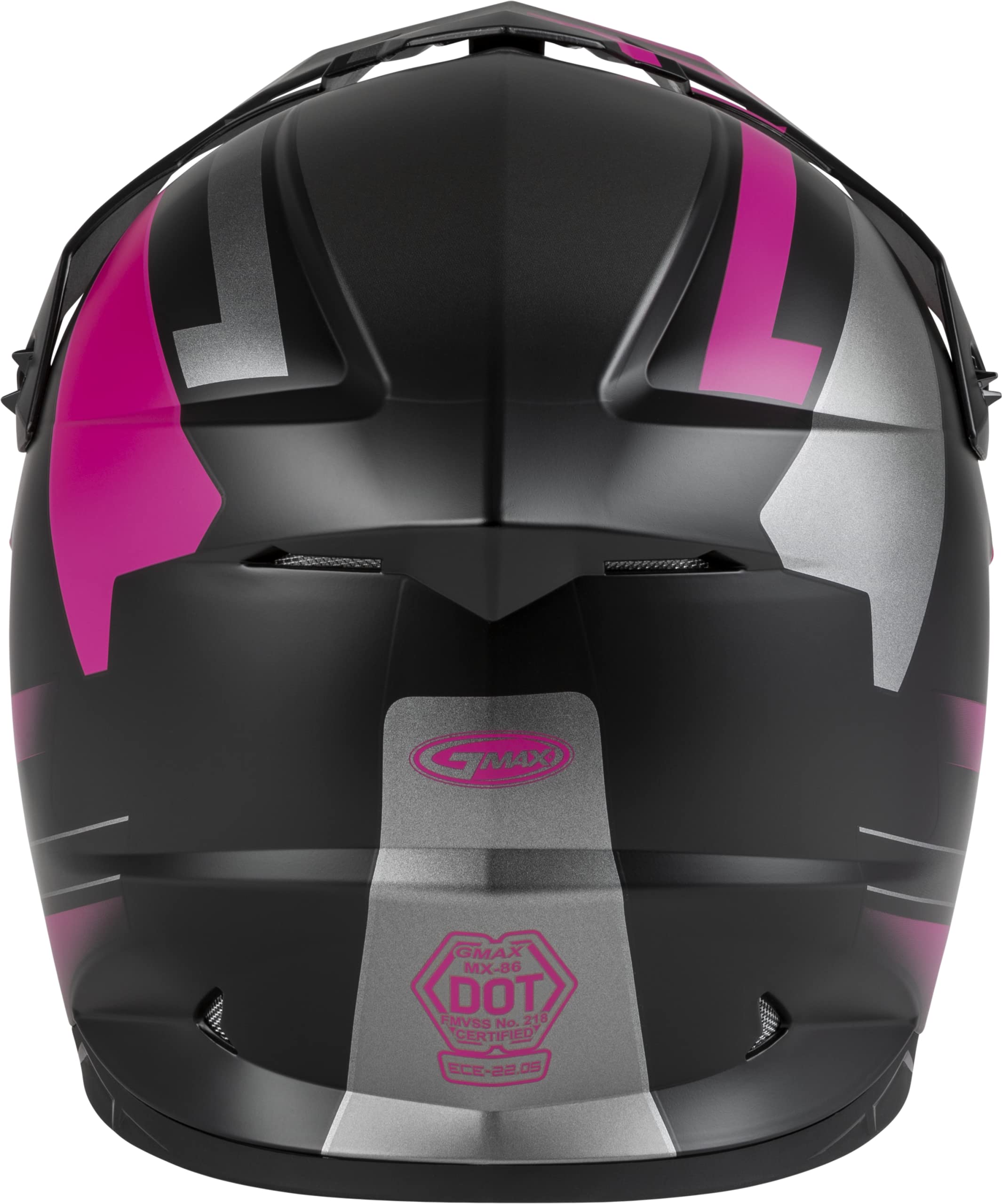 GMAX MX-86 Solid, Lightweight Full-Face Helmet for Motocross and Other Motor Sports (Matte Black/Pink/Silver, X-Large) : Automotive