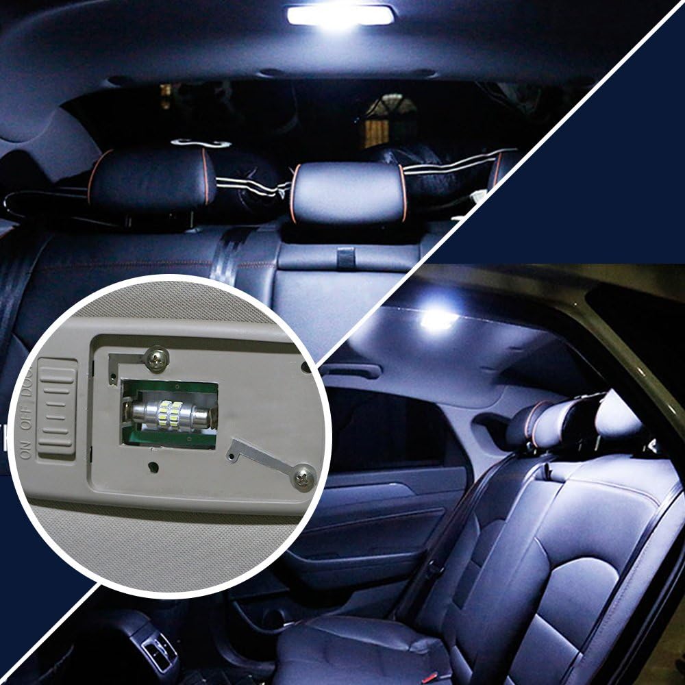 YM E-Bright 4-Pack Cool White 31MM 3014 24SMD LED Festoon Light Lamp For Map Light Dome Light Trunk Light Plate Light