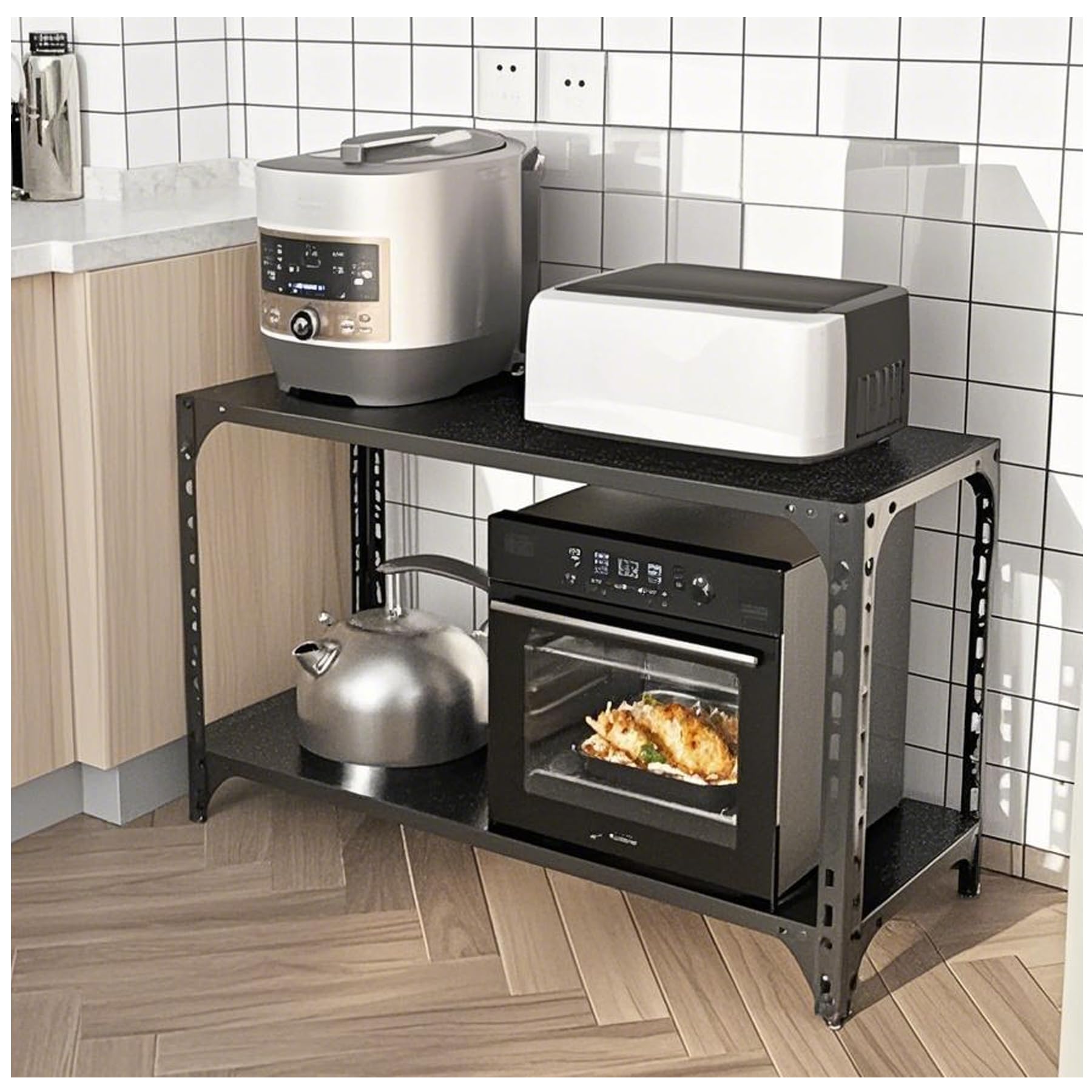 Snapklik.com : 2 Layer Metal Storage Rack, Heavy Duty Adjustable Metal ...