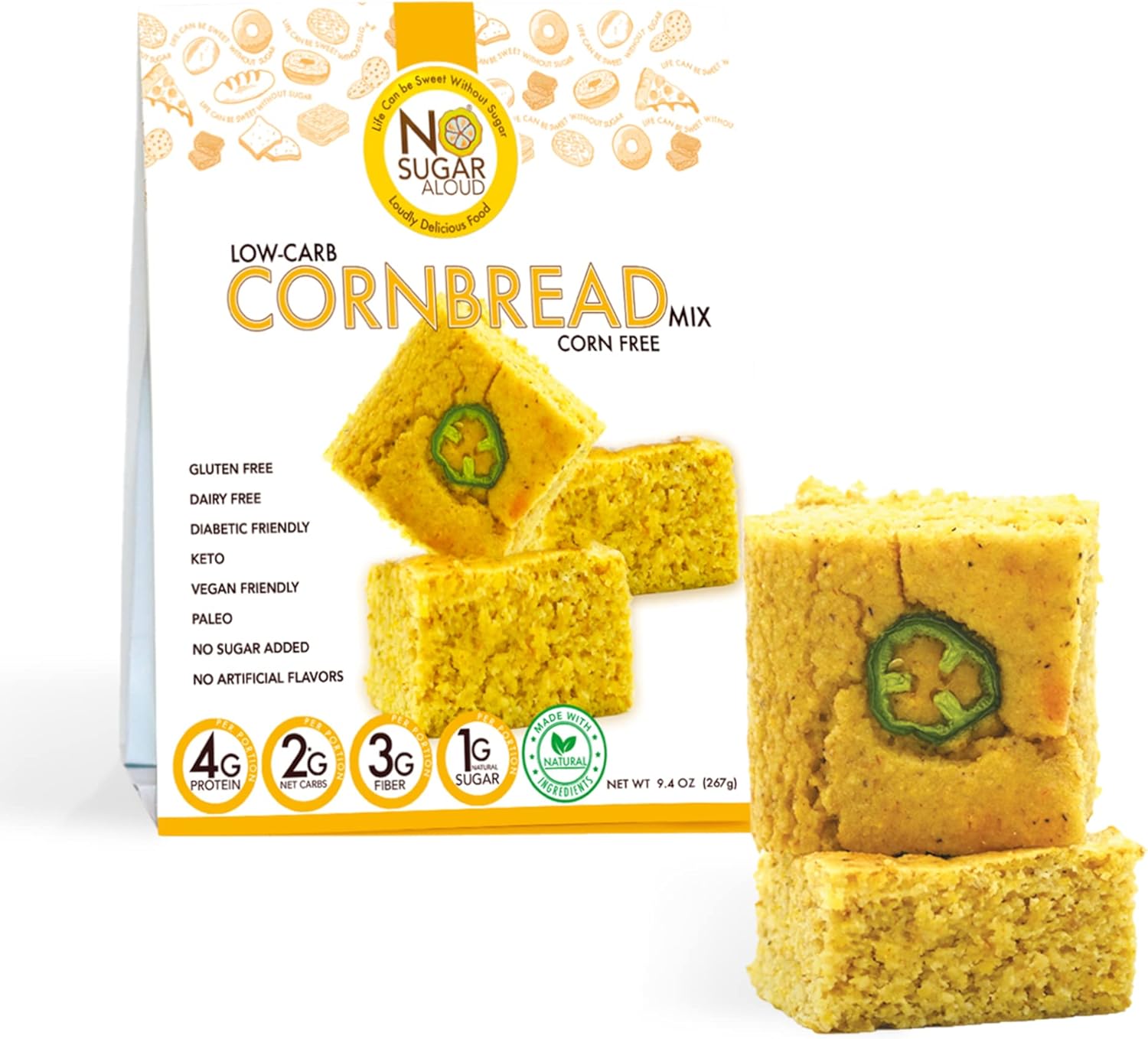 Low Carb CornFree Corn Bread Mix, GlutenFree & PlantBased Keto Bread