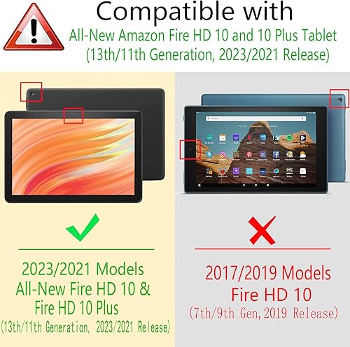 Miniatura 2 de DMLuna - Funda delgada para tablet Tienda Fire HD 10 y 10 Plus de 11 generación 2021, de piel sintética de alta calidad, con función atril,