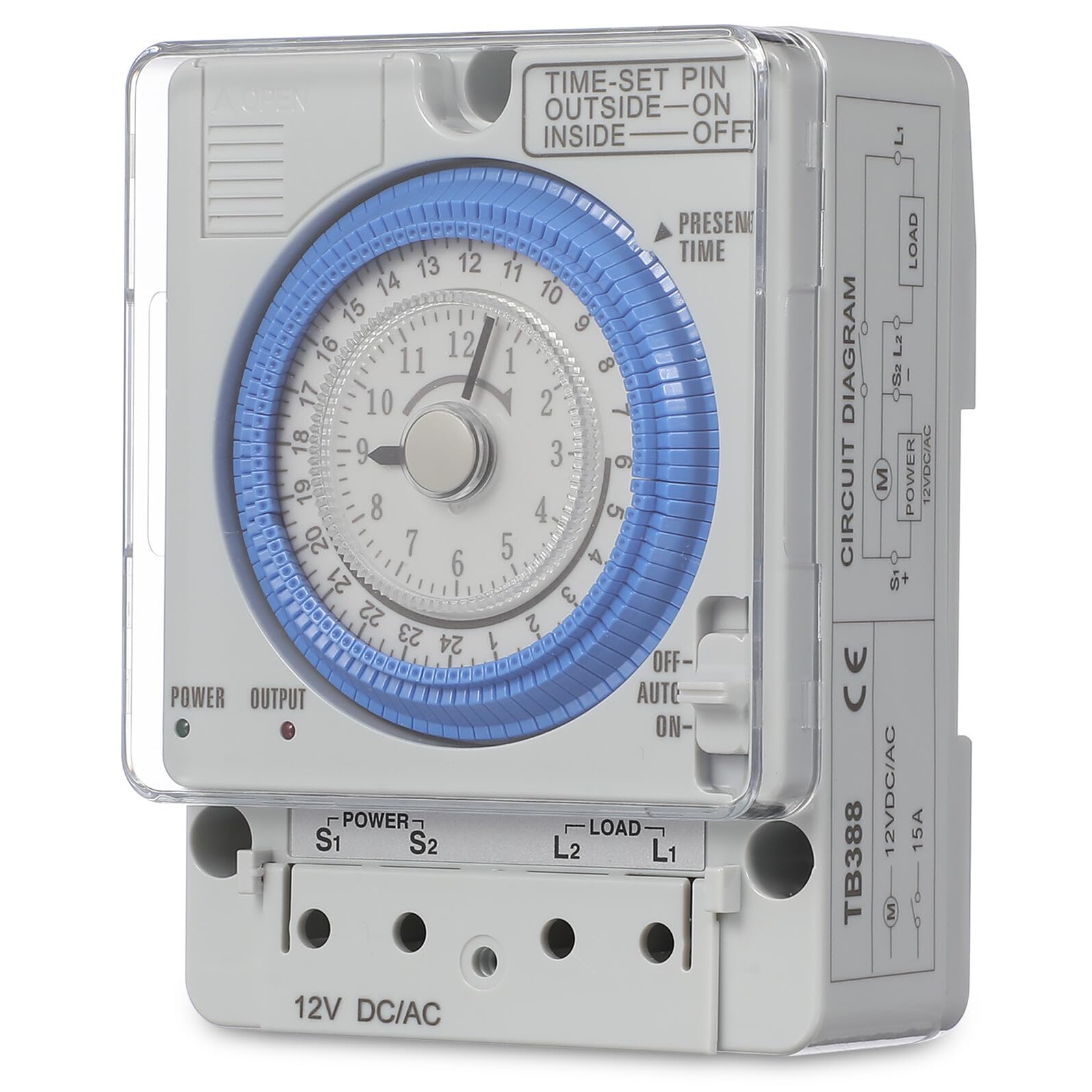 Temporizador Mecánico de Cocina de PC Blanco, 16a 250vac