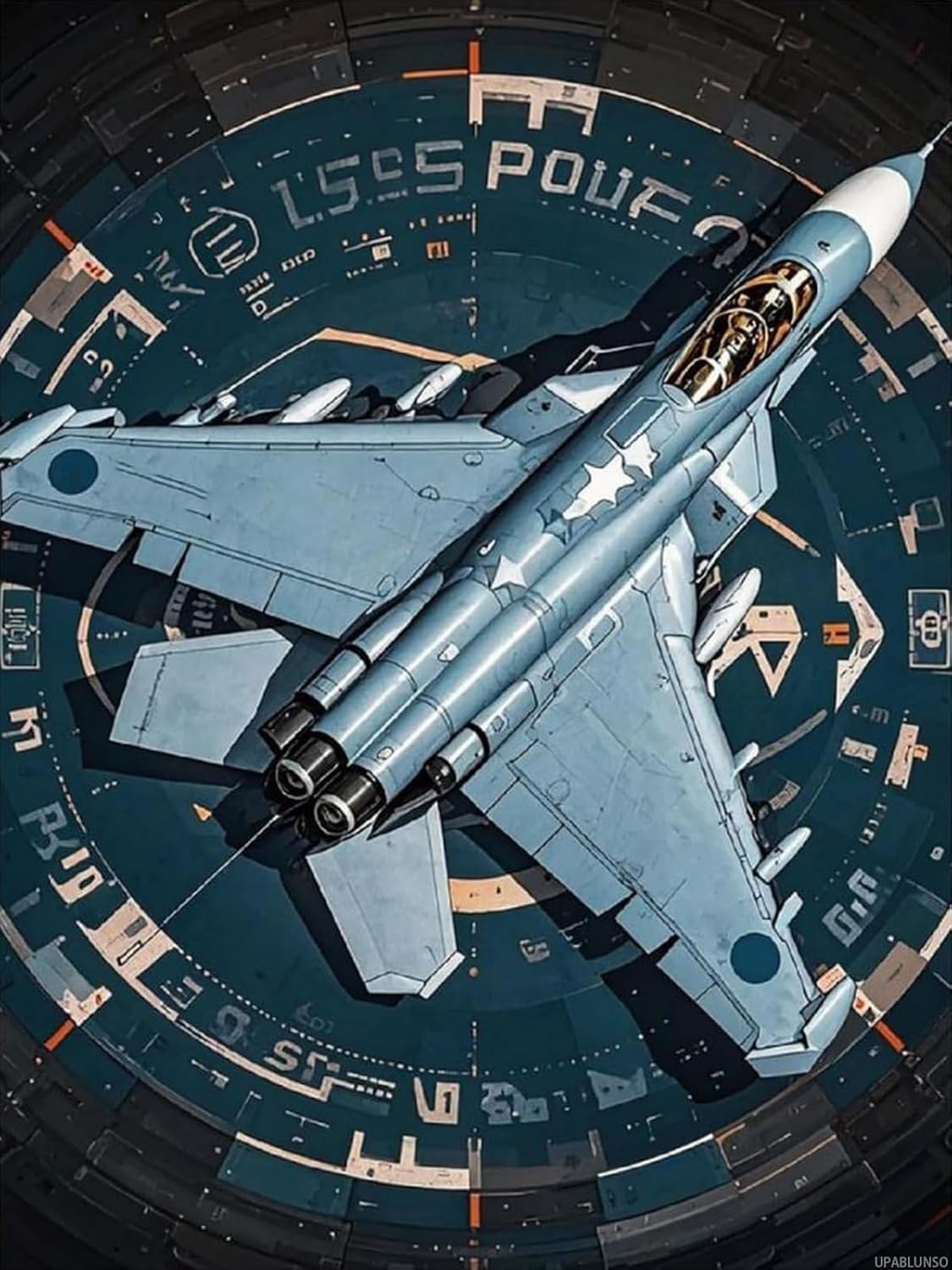 UPABLUNSO Air Force Fighter Jet Diamond Painting Kits for Adults, DIY Paint by Numbers for Adults Beginner, DIY Full Drill Diamond Dots Paintings Picture Arts Craft for Home Wall Decor 12x16inch