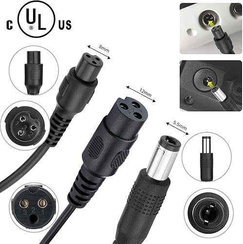 Miniatura 3 de Cargador compacto de 29.4V para scooter eléctrico y hoverboard, certificado UL, seguro, potente y pequeño, 3 conectores para scooters eléctricos de