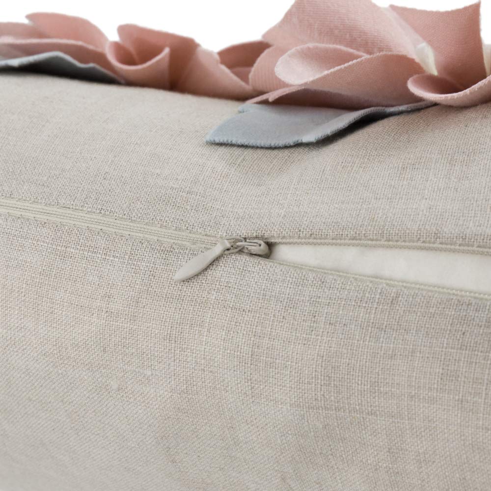 KINGROSE Funda de almohada hecha a mano con flores 3D, funda de cojín suave para el hogar, sofá, cama, sala de estar, sofá, 12 x 20 pulgadas, terciopelo oro rosa