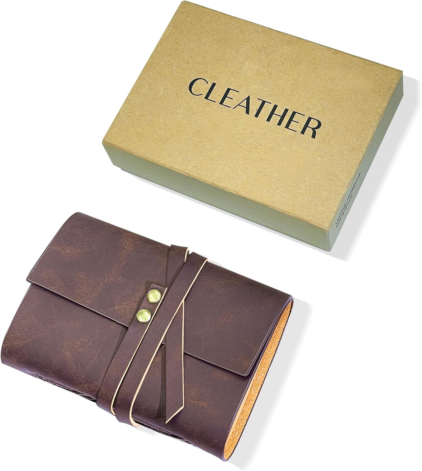 Leather Journal 4"x 6" Genuine Leather Notebook Journal for Men/Women with Giftable BOX - 300 Lined Kraft Pages Vintage Leather Bound Journal for Diary Travelling (Brown) - Image 6