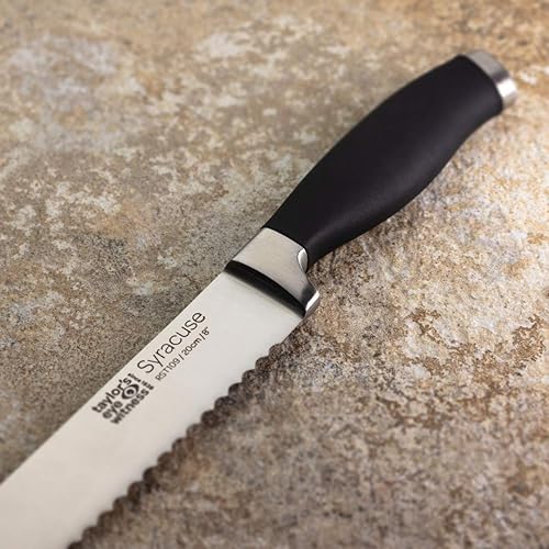 Miniatura 2 de Taylors Eye Witness Syracuse Cuchillo de pan de cocina festoneado, borde de corte profesional de 8 pulgadas, multiusos. Molido de precisión, afilado