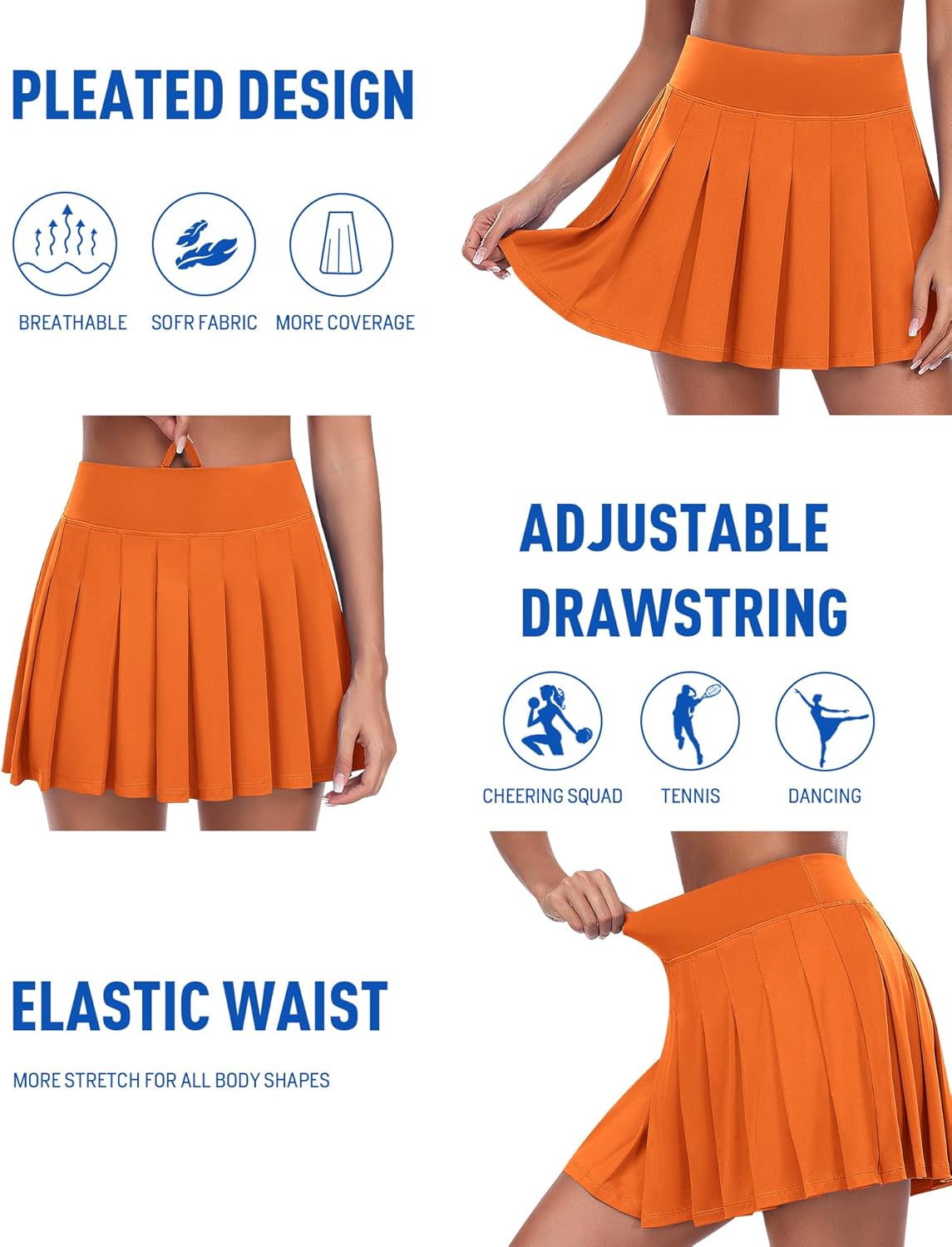 JoyGirl Womens Pleated Tennis Skirt with Shorts Golf Skirts High Waisted Athletic Mini Skirt Workout Skorts with Pockets - Image 4