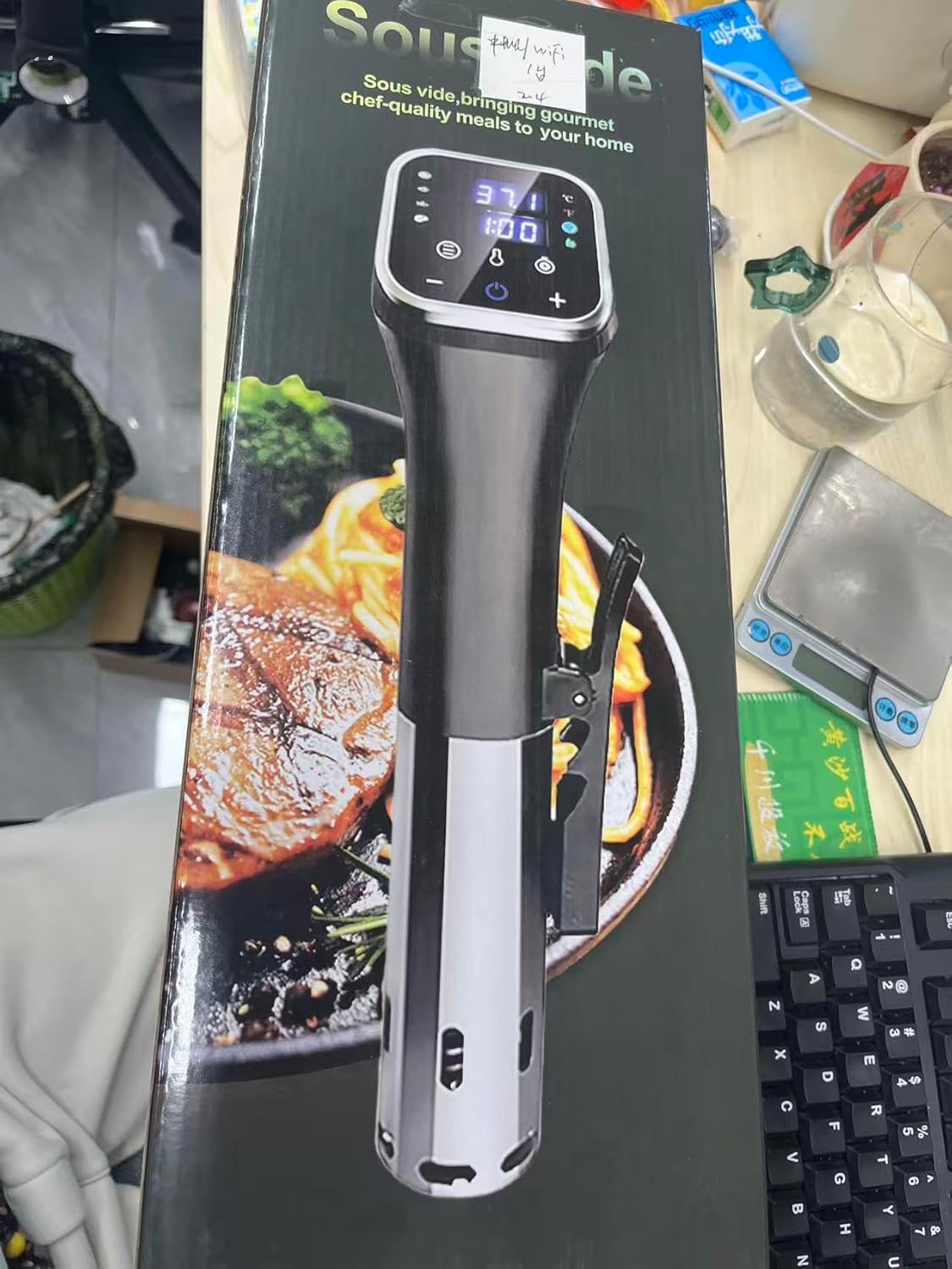 WIFI Sous Vide Cooker Kit, 1100W Sous Vide Machines Immersion Circulator with Vacuum Sealer Machine and Bags, APP Preset Recipes, Accurate Temperature Control, Fast-Heating with Timer