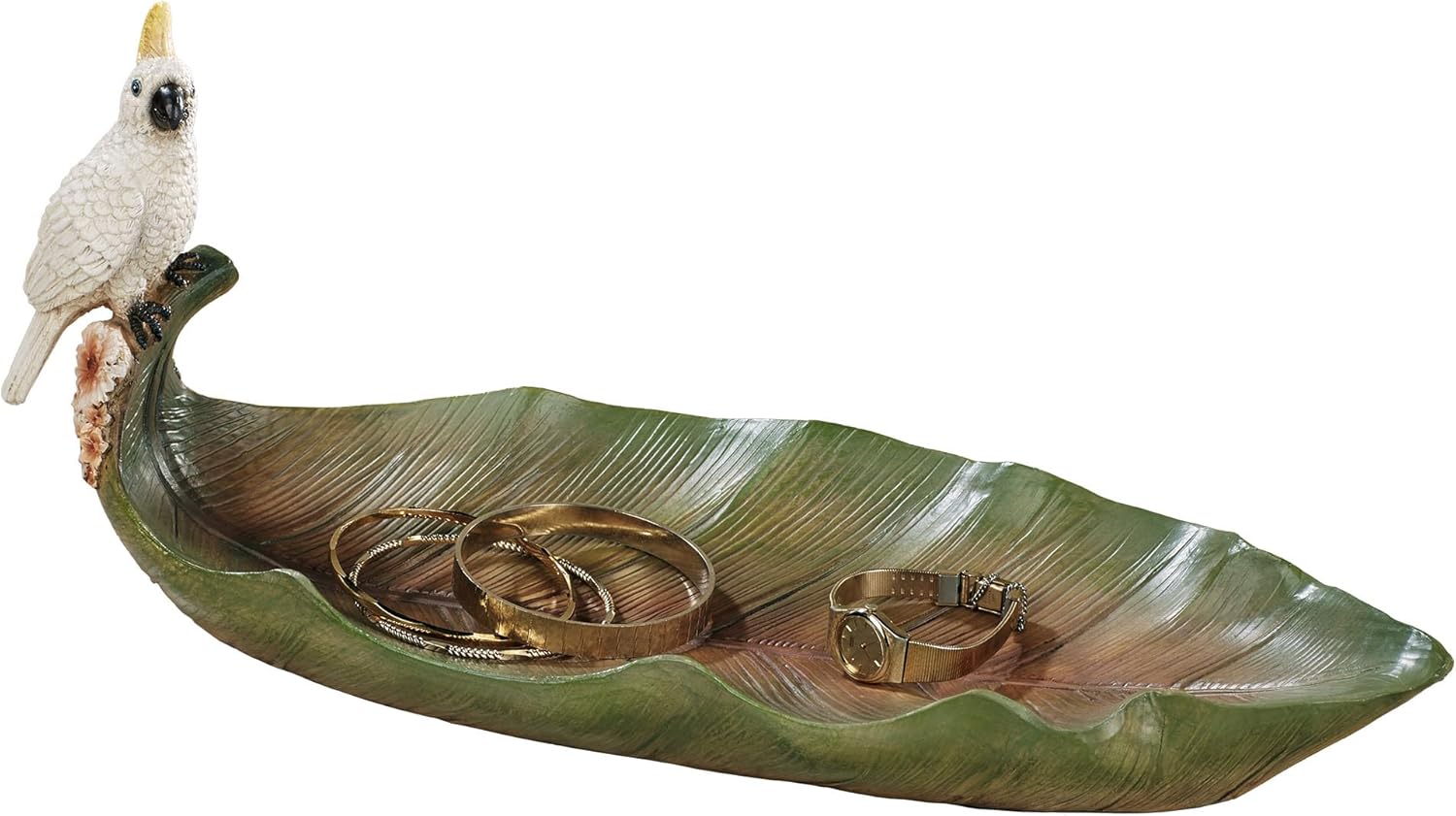 Touch of Class Garden Tropics Cockatoo Decorative Tropical Bathroom Vanity Tray Jewelry Holder