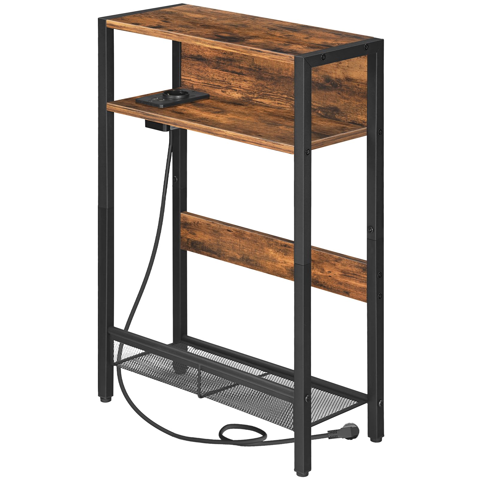 CHOEZON Beistelltisch Schmal, Sofatisch mit Ladestation, Nachttisch