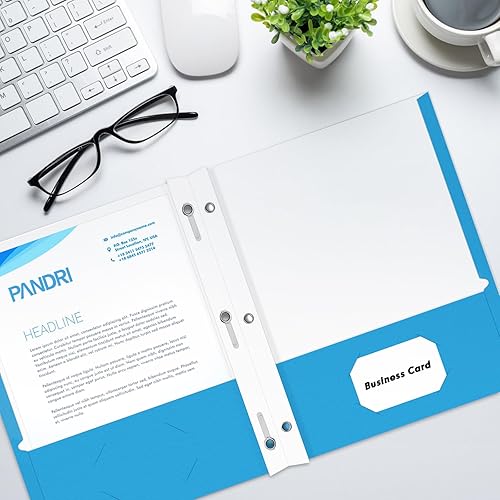 Miniatura 7 de PANDRI - Carpetas de dos bolsillos, paquete de 60 carpetas de dos bolsillos con puntas, diseñadas para oficina y aula, 5 colores surtidos, 2