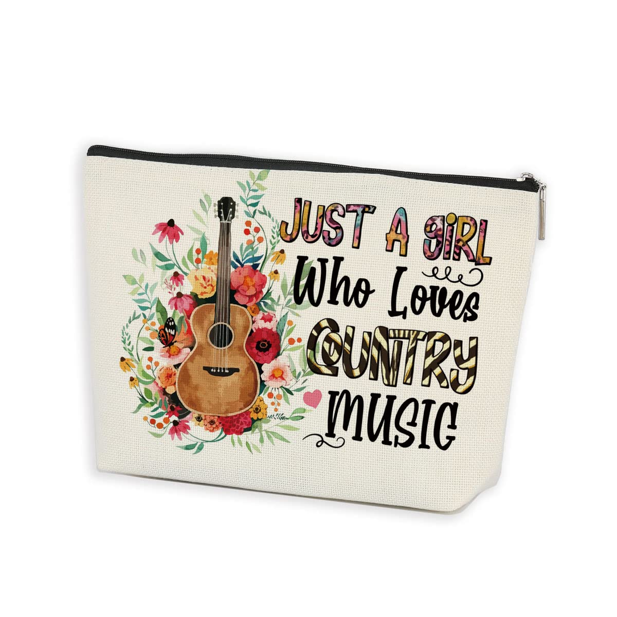 Country Music Lover Gift Guitar Gifts Musical Makeup Bag Singer Travel Pouch Friendship Christmas Birthday Graduation Gifts for Women Her Daughter