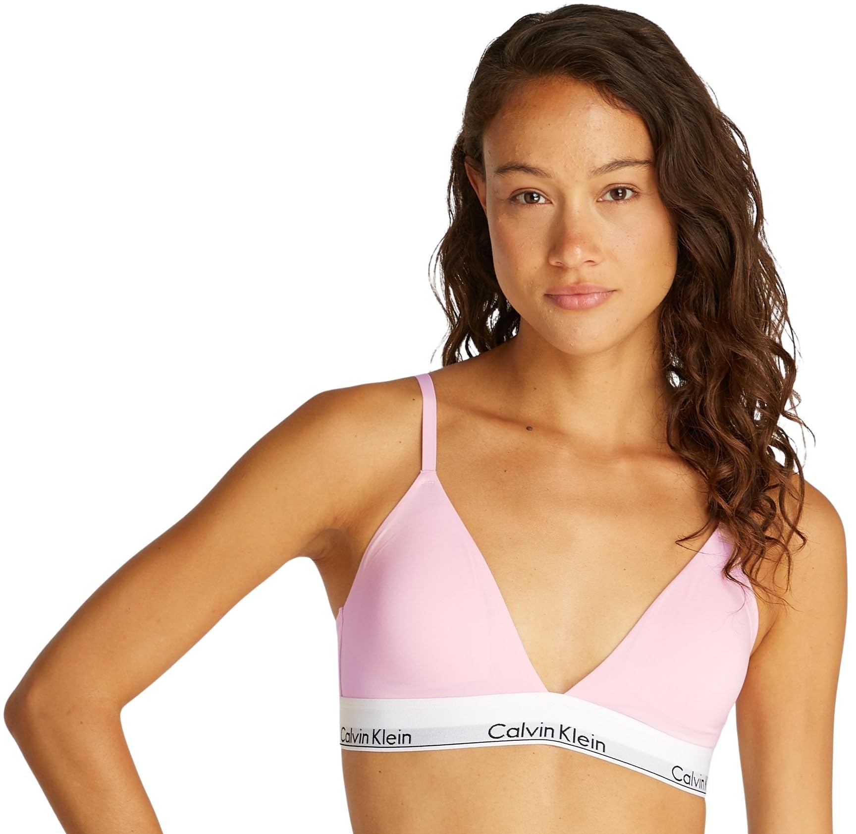 Calvin Klein Women’s Triangle Bralette with Removable Padding, Pink (Buff Pink), XS