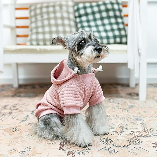 Vista 172 de BEAUTYZOO Suéter con capucha para perros pequeños y medianos con bolsillos, ropa para perros pequeños y medianos, abrigos de algodón laminado