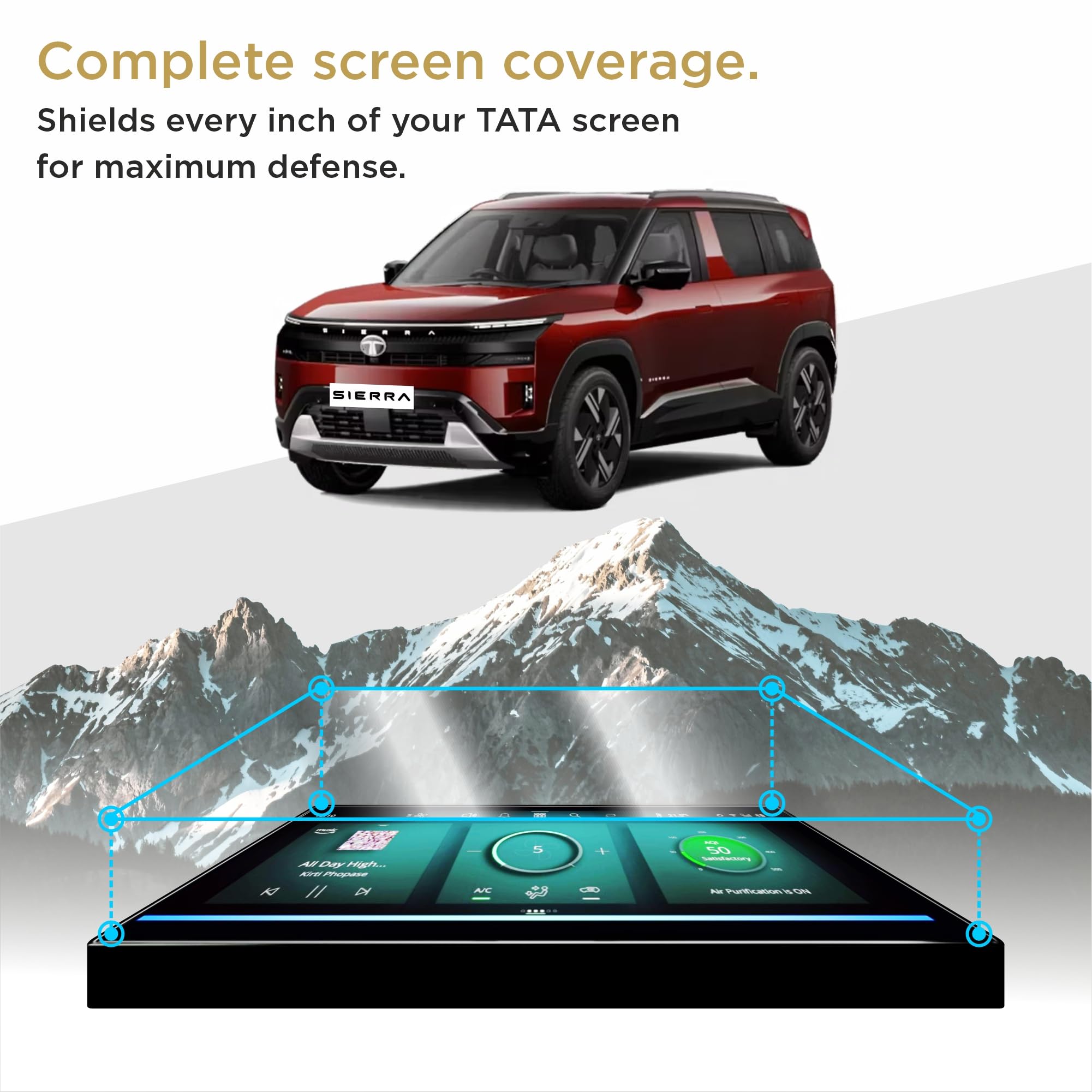 SPARTAN SHIELD {4 PACK} Screen Guard For TATA SIERRA 2025+ || ADVENTURE, PURE & PURE+ || 10.25 Inch Infotainment Touchscreen + 7 Inch Instrument Cluster + AC Panel + Sterring Cluster Protector || Anti Scratch | Water Resistant | HD Clarity || TataSierra Car Accessory 2026 [NOT TEMPERED GLASS] — Amazon image 5