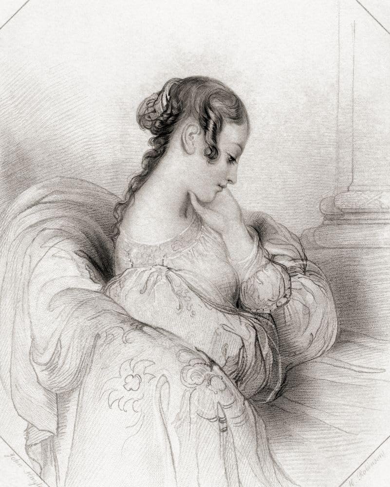 Helena. Główna postać kobieca ze sztuki Szekspira All's Well That Ends Well. Z Galerii Szekspirowskiej opublikowanej ok. 1840. Plakat Ken Welsh (12 x 15)