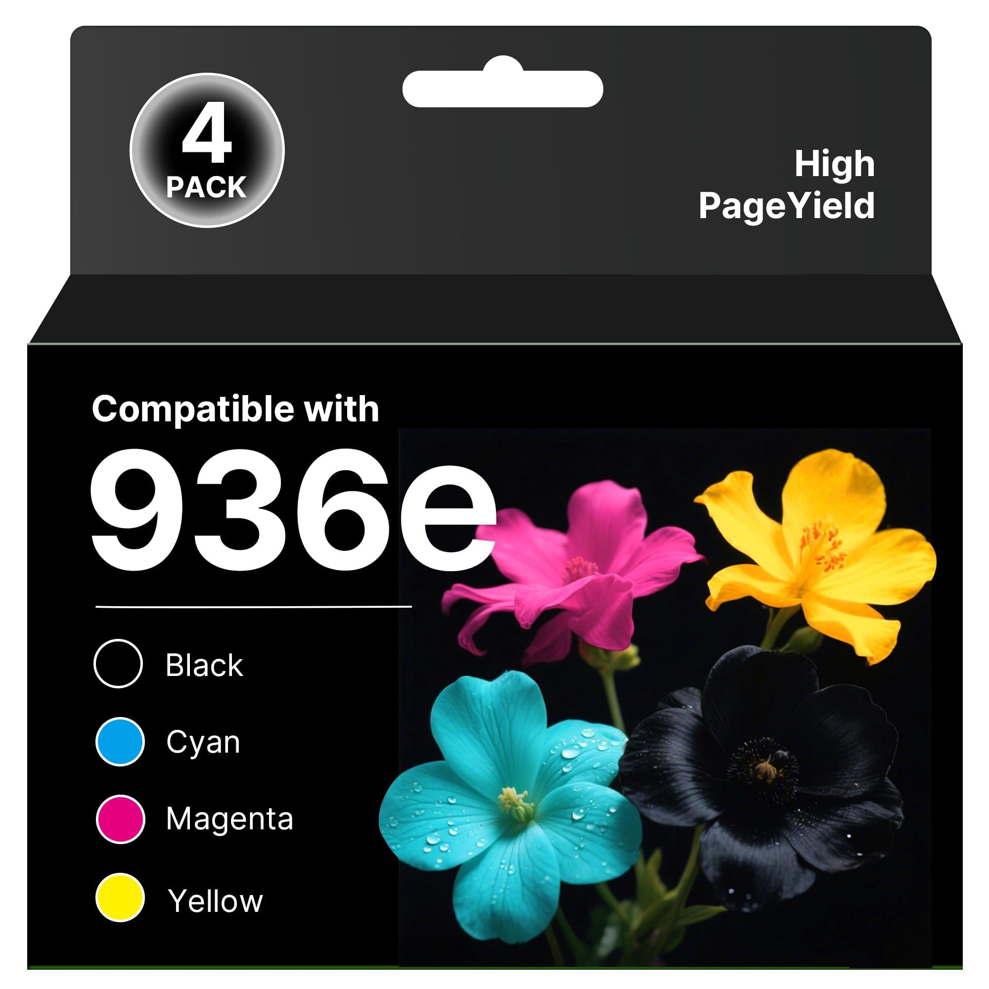 936 Ink Cartridges Combo Pack for HP Printer Ink Compatible with HP 936 Ink Cartridges Combo Pack for HP Ink 936 936E 936XL 9125e 9120e Use with