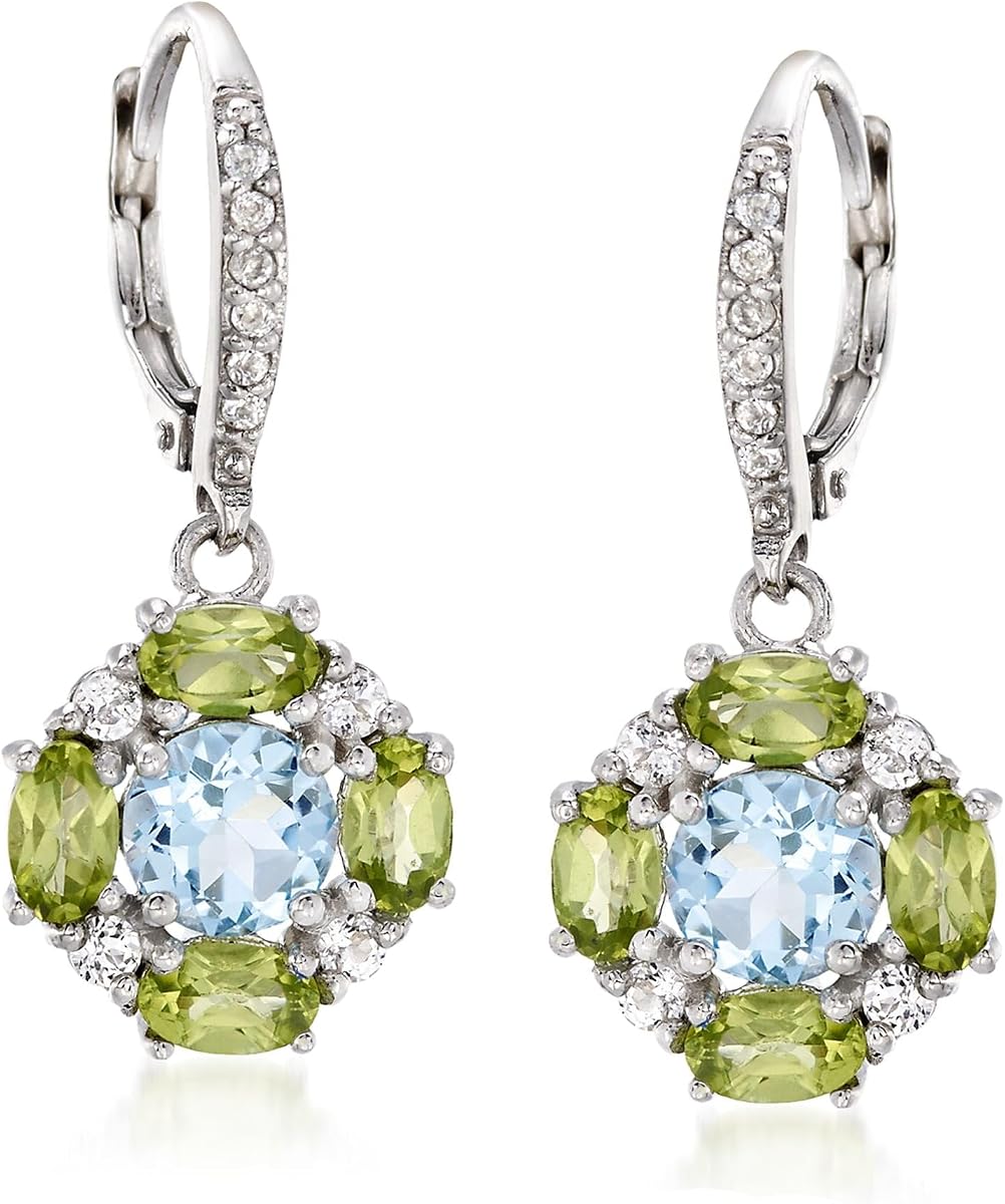Ross-Simons 3.50 ct. t.w. Multi-Gemstone Drop Earrings in Sterling Silver