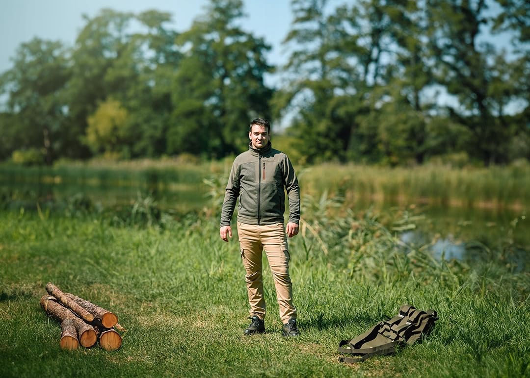 NEO TOOLS Pantalones cargo de algodón para hombre con bolsillos, pantalones de trabajo, chinos, tácticos, para exteriores, para caza, senderismo, pantalones de trabajo, elásticos, tallas XS-3XL
