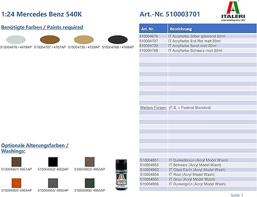 Miniatura 2 de Italeri Mercedes-Benz 510003701 - Kit de modelo de coche 124, Mittel
