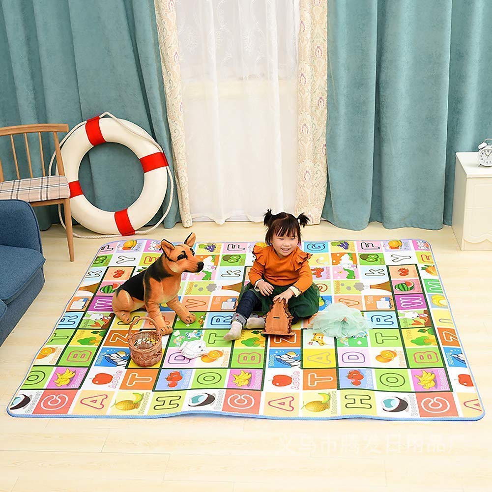 ZINLEY Double Sided Water Proof Baby Play Mat, Learning mats for Kids Large Size, Crawling Baby Carpet (6 Feet X 4 Feet) 2